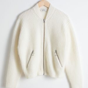 & Other Stories Wool Knit Bomber Jacket